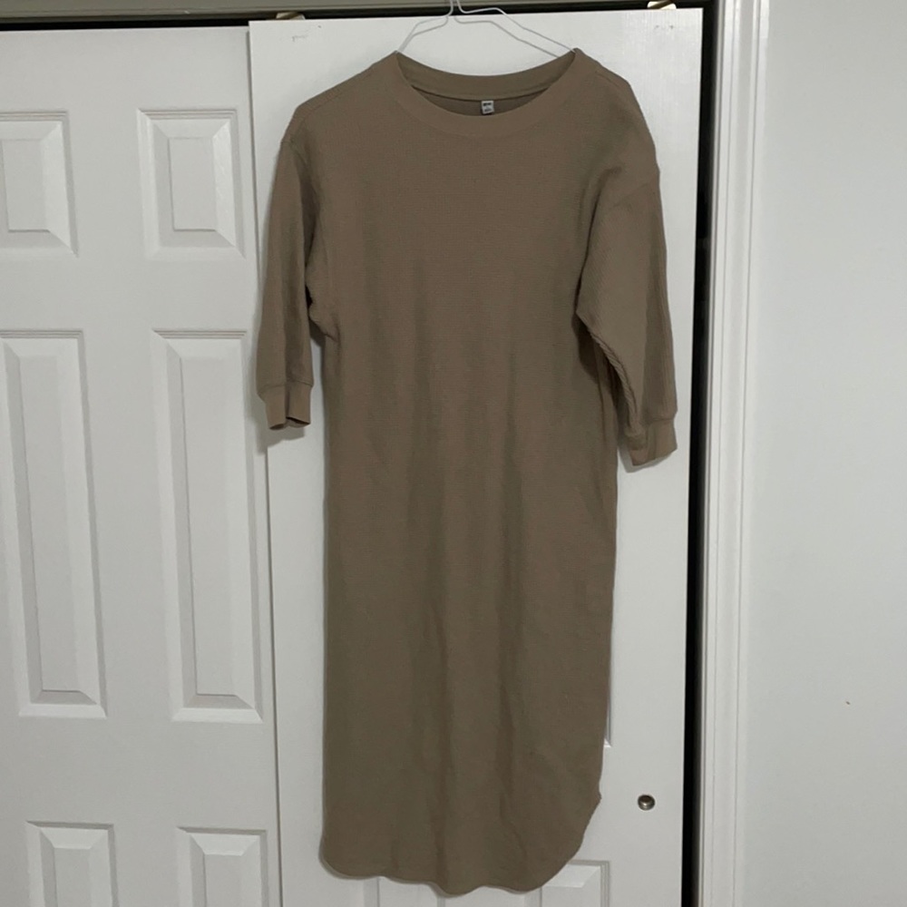 Cozy waffle knit oversized dress